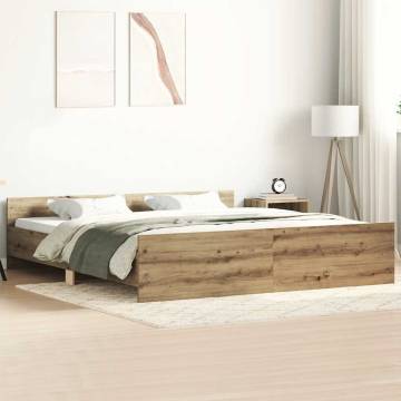 Artisan Oak Bed Frame 180x200cm - Durable Engineered Wood