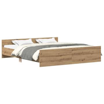 Artisan Oak Bed Frame 180x200cm - Durable Engineered Wood