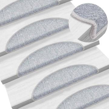 Stair Mats 20 pcs Light Grey - Non-Slip & Washable | HiPo Market