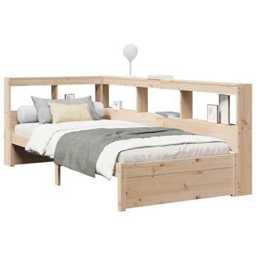 Bookcase Bed 75x190 cm Solid Wood Pine - Hipomarket