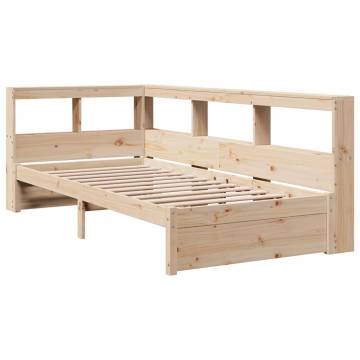 Bookcase Bed 75x190 cm Solid Wood Pine - Hipomarket