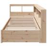 Bookcase Bed 75x190 cm Solid Wood Pine - Hipomarket