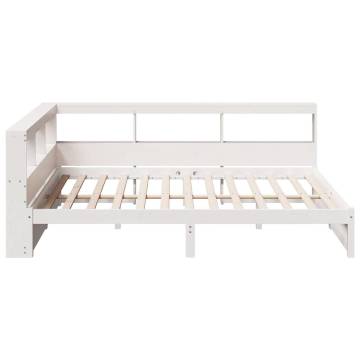 Bookcase Bed without Mattress - White Pine 135x190 cm | HipoMarket