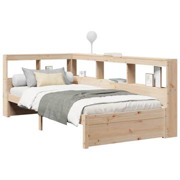 Bookcase Bed 100x200 cm | Solid Wood Pine Frame