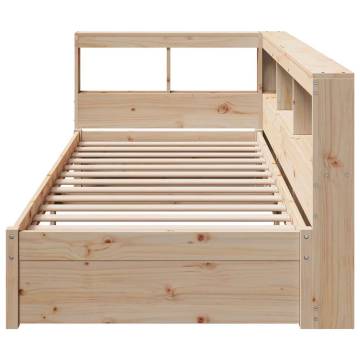 Bookcase Bed 100x200 cm | Solid Wood Pine Frame