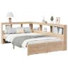 Solid Wood Pine Bookcase Bed 120x200 cm - No Mattress Included