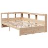 Solid Wood Pine Bookcase Bed 120x200 cm - No Mattress Included