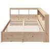 Solid Wood Pine Bookcase Bed 120x200 cm - No Mattress Included