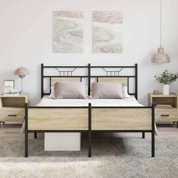 Sonoma Oak King Size Bed Frame - 150x200 cm | HiPo Market