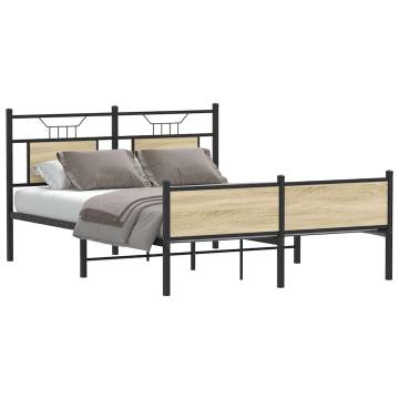 Sonoma Oak Bed Frame 140x190 cm - Stylish Storage Solution