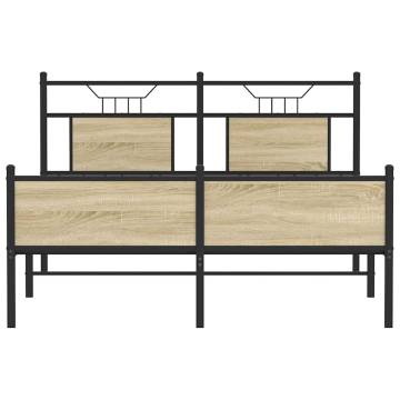 Sonoma Oak Bed Frame 140x190 cm - Stylish Storage Solution