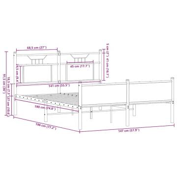 Sonoma Oak Bed Frame 140x190 cm - Stylish Storage Solution