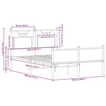 Sonoma Oak Bed Frame 120x190 cm - Small Double, No Mattress