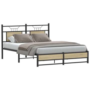 Sonoma Oak Bed Frame 140x200 cm - Modern & Durable Design