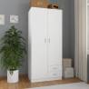 Stylish White Wardrobe 80x52x180 cm - Engineered Wood