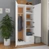 Stylish White Wardrobe 80x52x180 cm - Engineered Wood