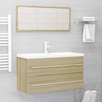 Stylish 2 Piece Bathroom Furniture Set - Sonoma Oak