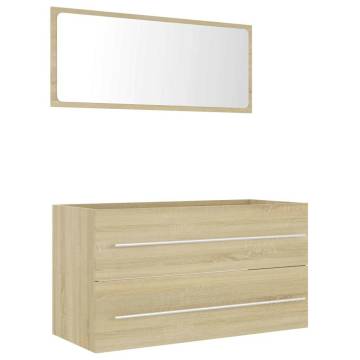 Stylish 2 Piece Bathroom Furniture Set - Sonoma Oak