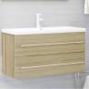 Stylish 2 Piece Bathroom Furniture Set - Sonoma Oak