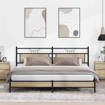 Metal Bed Frame Sonoma Oak 200x200 cm - Durable & Stylish