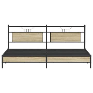 Metal Bed Frame Sonoma Oak 200x200 cm - Durable & Stylish