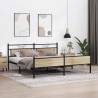 Metal Bed Frame in Sonoma Oak - 193x203 cm | HipoMarket