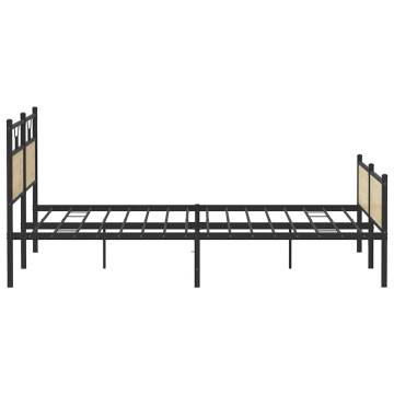 Metal Bed Frame in Sonoma Oak - 193x203 cm | HipoMarket