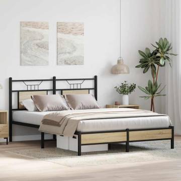 Sonoma Oak Bed Frame 137x190 cm - Durable & Stylish Design