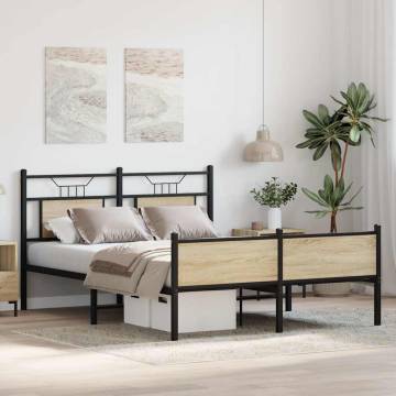 Sonoma Oak Bed Frame 140x200 cm - Stylish & Durable