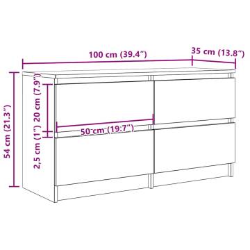 Concrete Grey TV Cabinet 100x35x54 cm - Stylish Storage Solution