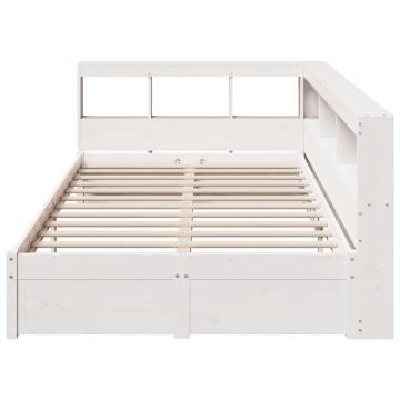 Bookcase Bed without Mattress - White 120x200 cm Solid Pine