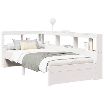 Bookcase Bed without Mattress - White 75x190 cm Solid Pine