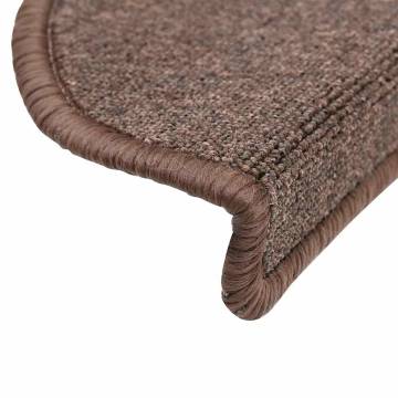 Stair Mats 20 pcs Coffee Brown - Stylish & Non-Slip | HipoMarket