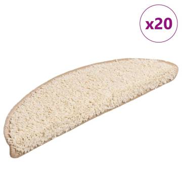 Stair Mats 20 pcs Cream - Non-Slip & Washable | HipoMarket