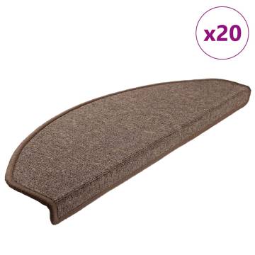 Stair Mats 20 pcs Coffee Brown - Safe & Stylish | Hipo Market