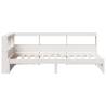 Bookcase Bed without Mattress - White Solid Wood Pine 100x200 cm