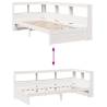 Bookcase Bed without Mattress - White Solid Wood Pine 100x200 cm