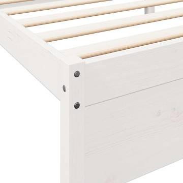 Bookcase Bed without Mattress - White Solid Wood Pine 100x200 cm