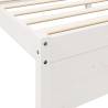 Bookcase Bed without Mattress - White Solid Wood Pine 100x200 cm