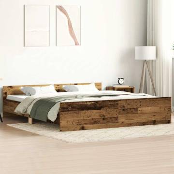 Old Wood Bed Frame 180x200cm - Durable Engineered Wood | Hipomarket