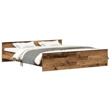 Old Wood Bed Frame 180x200cm - Durable Engineered Wood | Hipomarket