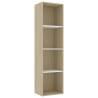 Stylish White and Sonoma Oak Book Cabinet - 40x30 cm