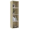 Stylish White and Sonoma Oak Book Cabinet - 40x30 cm