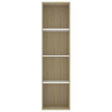 Stylish White and Sonoma Oak Book Cabinet - 40x30 cm