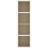 Stylish White and Sonoma Oak Book Cabinet - 40x30 cm