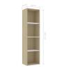 Stylish White and Sonoma Oak Book Cabinet - 40x30 cm