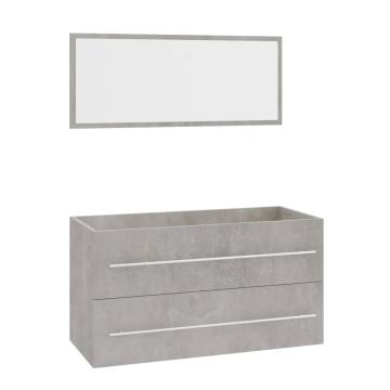 3 Piece Concrete Grey Bathroom Furniture Set