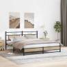 Sonoma Oak Metal Bed Frame 180x200 cm Super King - Hipomarket UK