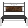 Smoked Oak Bed Frame - 107x203 cm Engineered Wood | Hipo Market