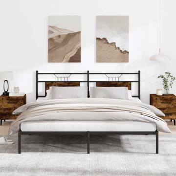 Smoked Oak Bed Frame - 183x203 cm | Hipomarket